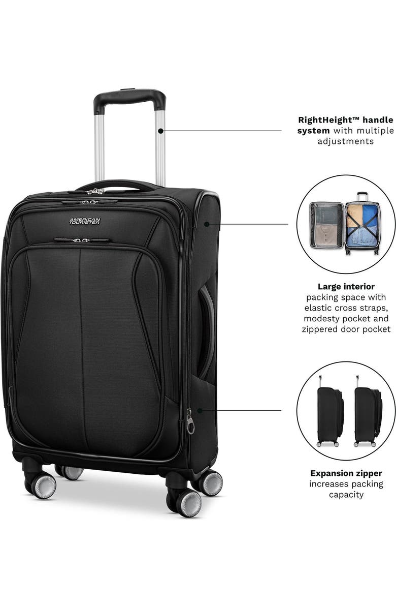 AMERICAN TOURISTER 4 KIX 3.0 Softside 24" Checked Spinner, Alternate, color, Black
