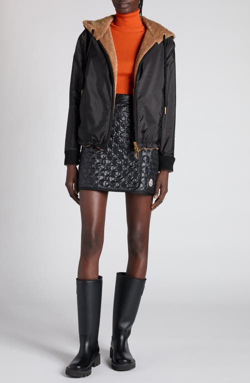Moncler Onion Quilted Nylon Miniskirt In Black