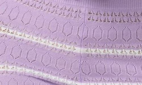 Florence By Mills Stripe Pointelle Pull-on Shorts In Purple