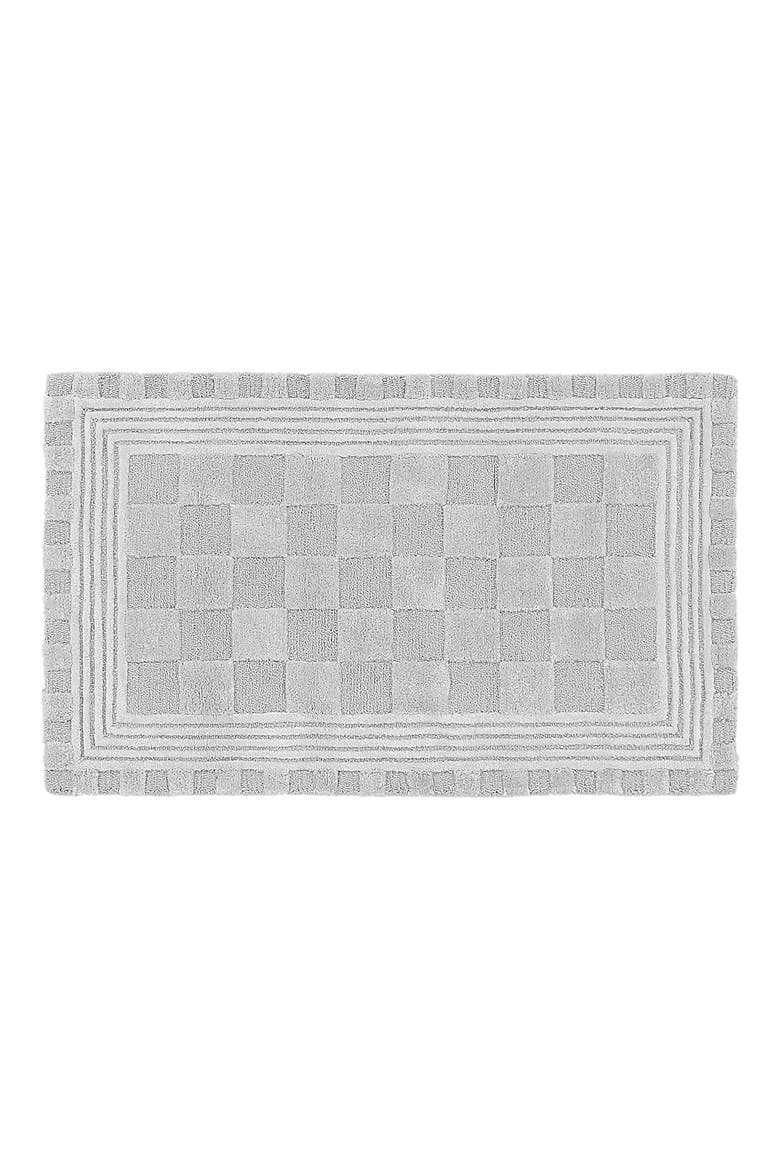 Light Grey Tonal Check Rug, Main, color, GREY