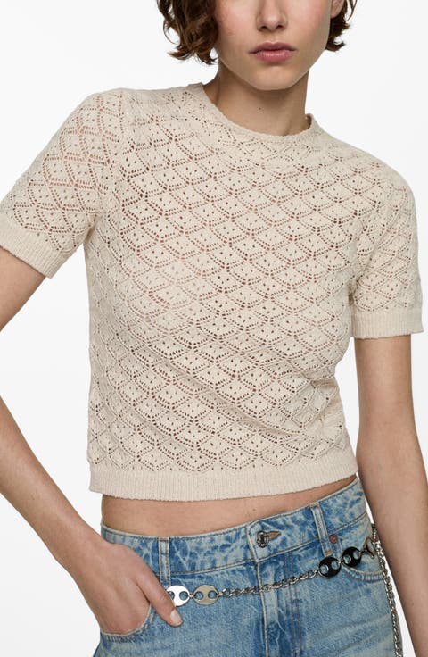 Sito Crochet Stitch Short Sleeve Sweater