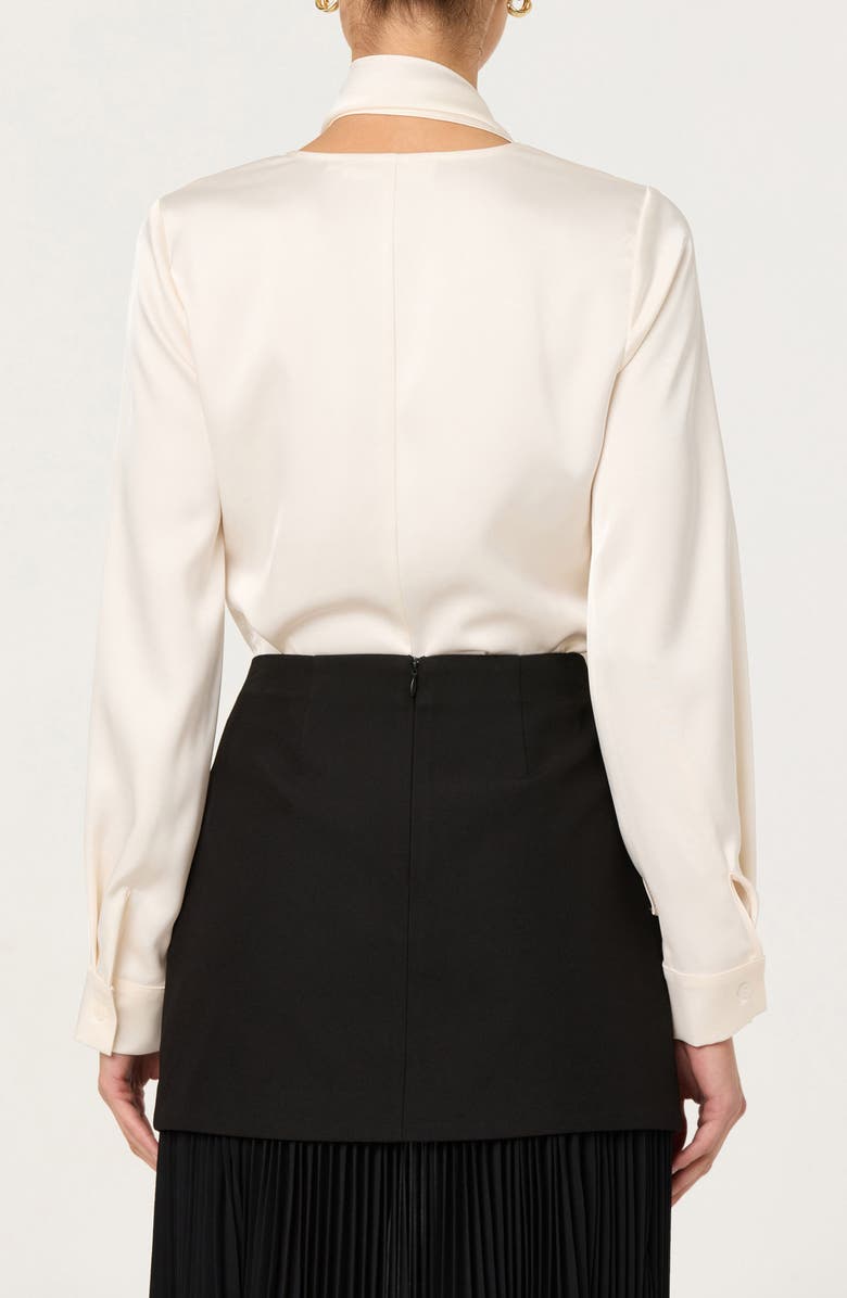 ASTR the Label Felista Scarf Neck Long Sleeve Shirt, Alternate, color, Off White