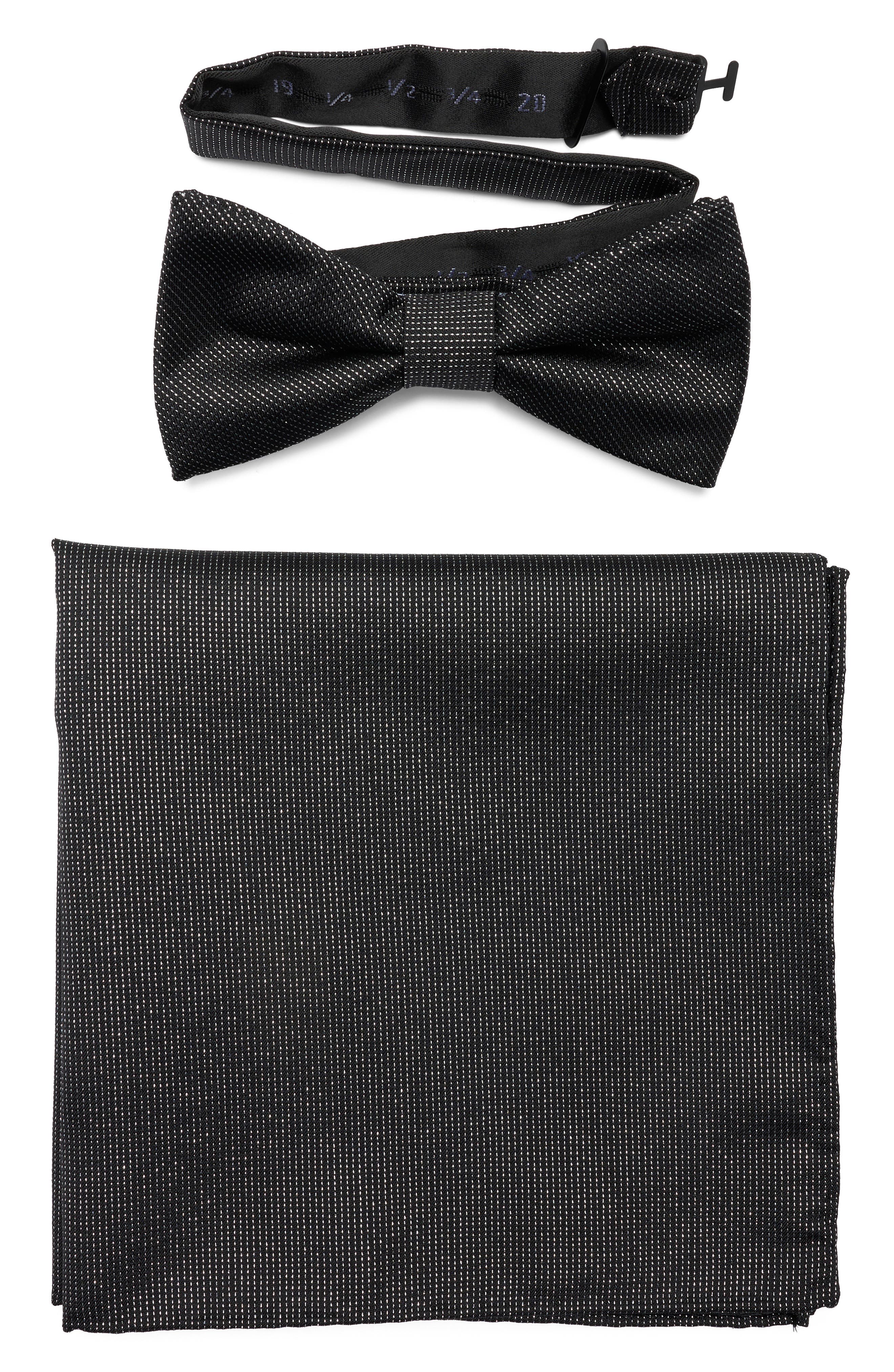 NORDSTROM RACK Satin Bow Tie & Pocket Square Set