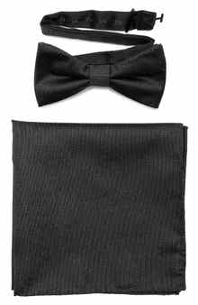 NORDSTROM RACK Satin Bow Tie & Pocket Square Set