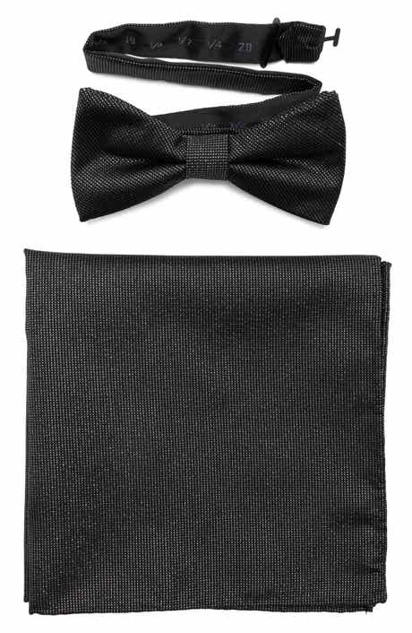 NORDSTROM RACK Satin Bow Tie & Pocket Square Set