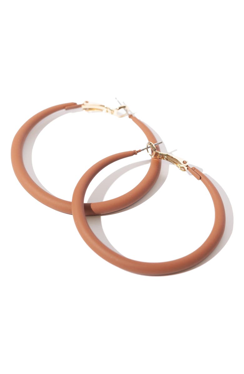 Hoop Mobb Melanted Hoop Earrings, Alternate, color, Mahogany
