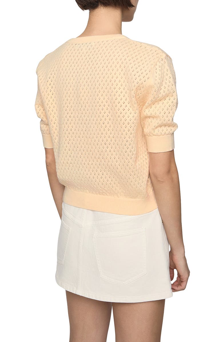 Rebecca Minkoff Nova Pointelle Elbow Sleeve Cotton Sweater, Alternate, color, 