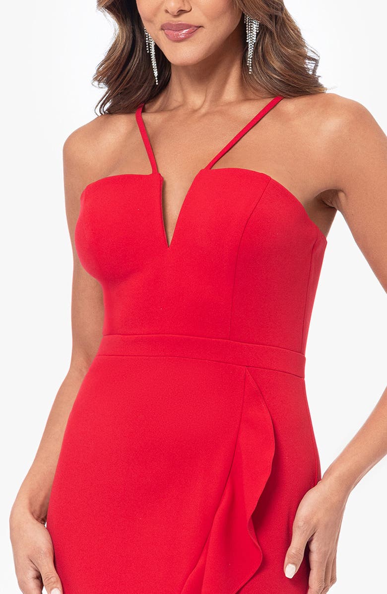 Xscape Evenings Deep V-Neck Handkerchief Hem Cocktail Dress, Alternate, color, 