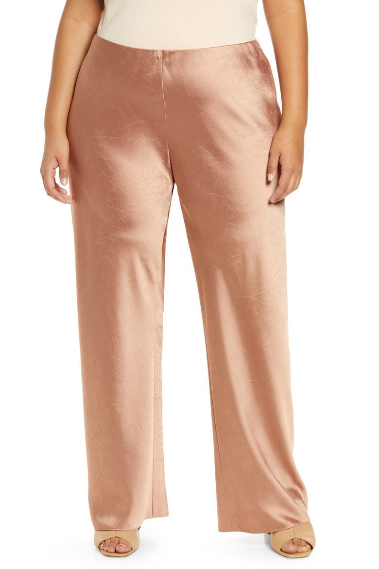 Satin Bias Cut Pants, Main, color, TERRA ROSE