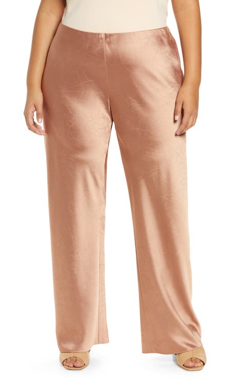 Satin Bias Cut Pants (Plus Size)