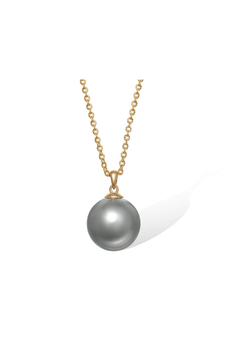 RETRO CHIC Retro Pearl Necklace, Main, color, Grey