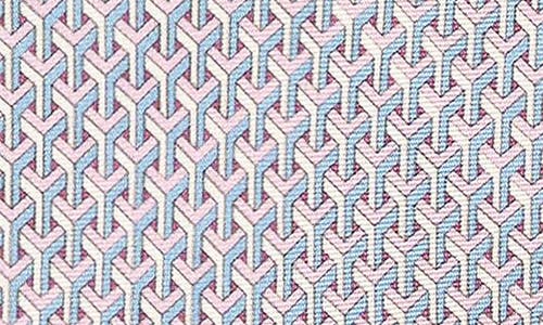 Eton Geometric Silk Tie In Medium Pink