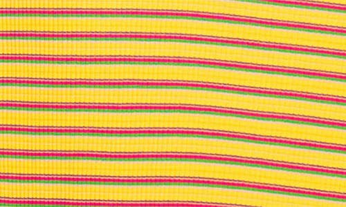 Ramy Brook Everest Stripe Knit Dress In Lemon Drop Stripe Combo