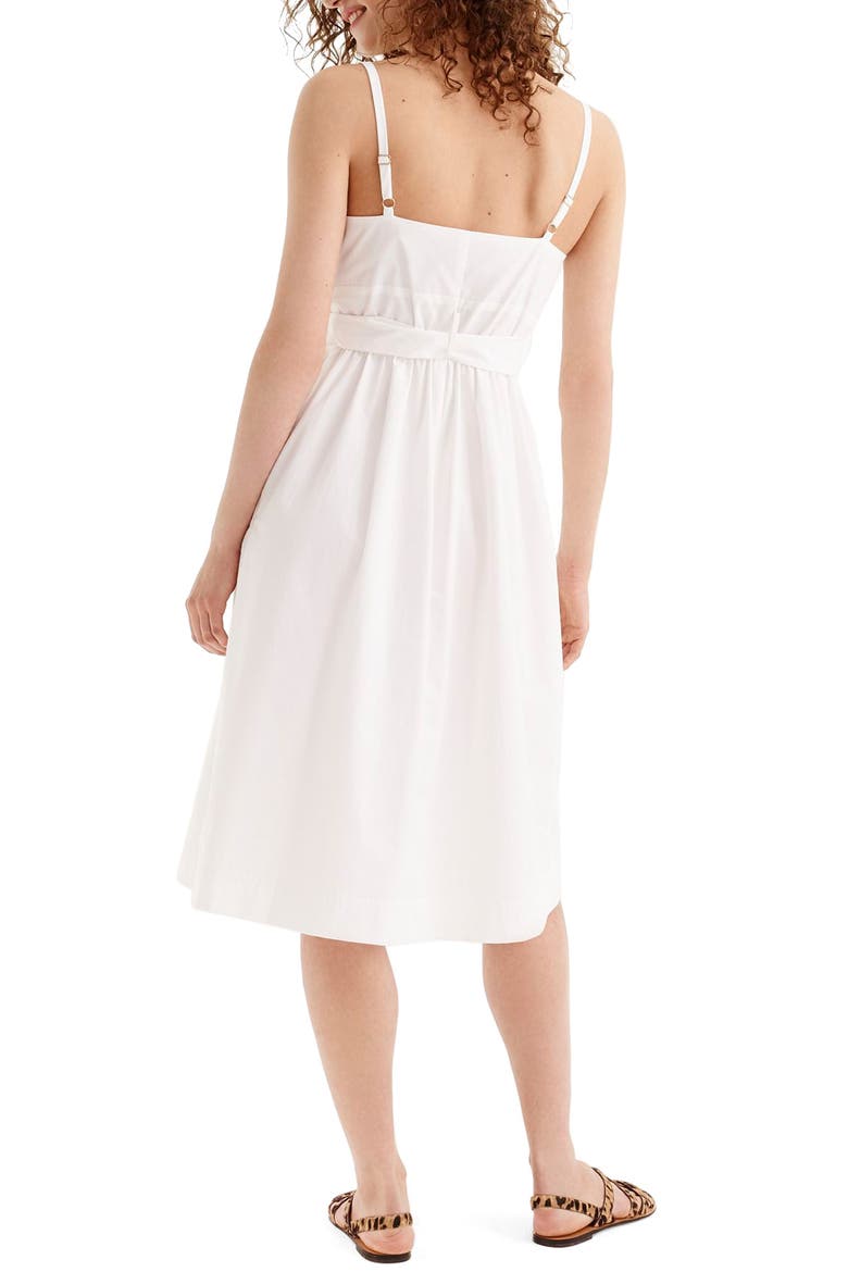 Classic Button Front Cotton Poplin Sundress, Alternate, color, WHITE