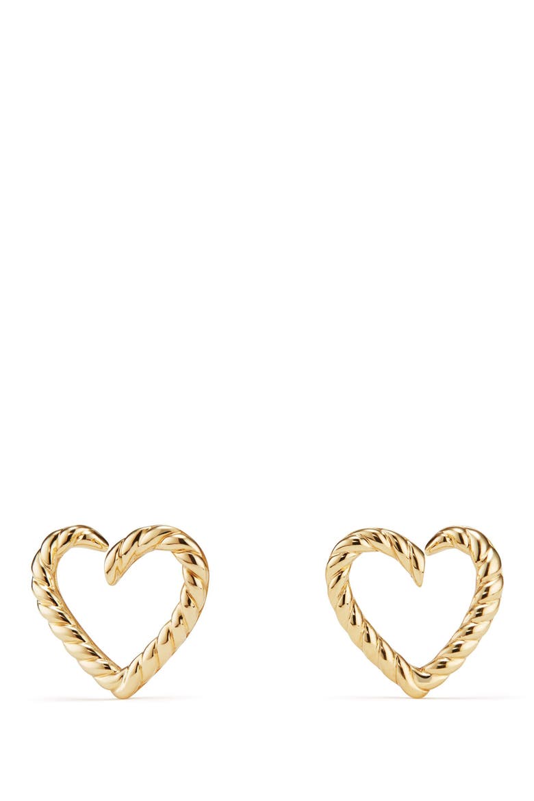Cable Heart Earring in 18K Gold, Main, color, GOLD