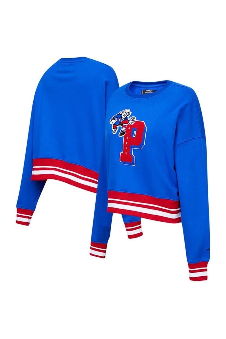 Women's Pro Standard Royal Philadelphia 76ers Mash Up Pullover Sweatshirt, Main, color, Royal