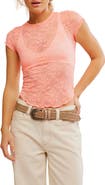 Free People Ready to Go Lace T-Shirt