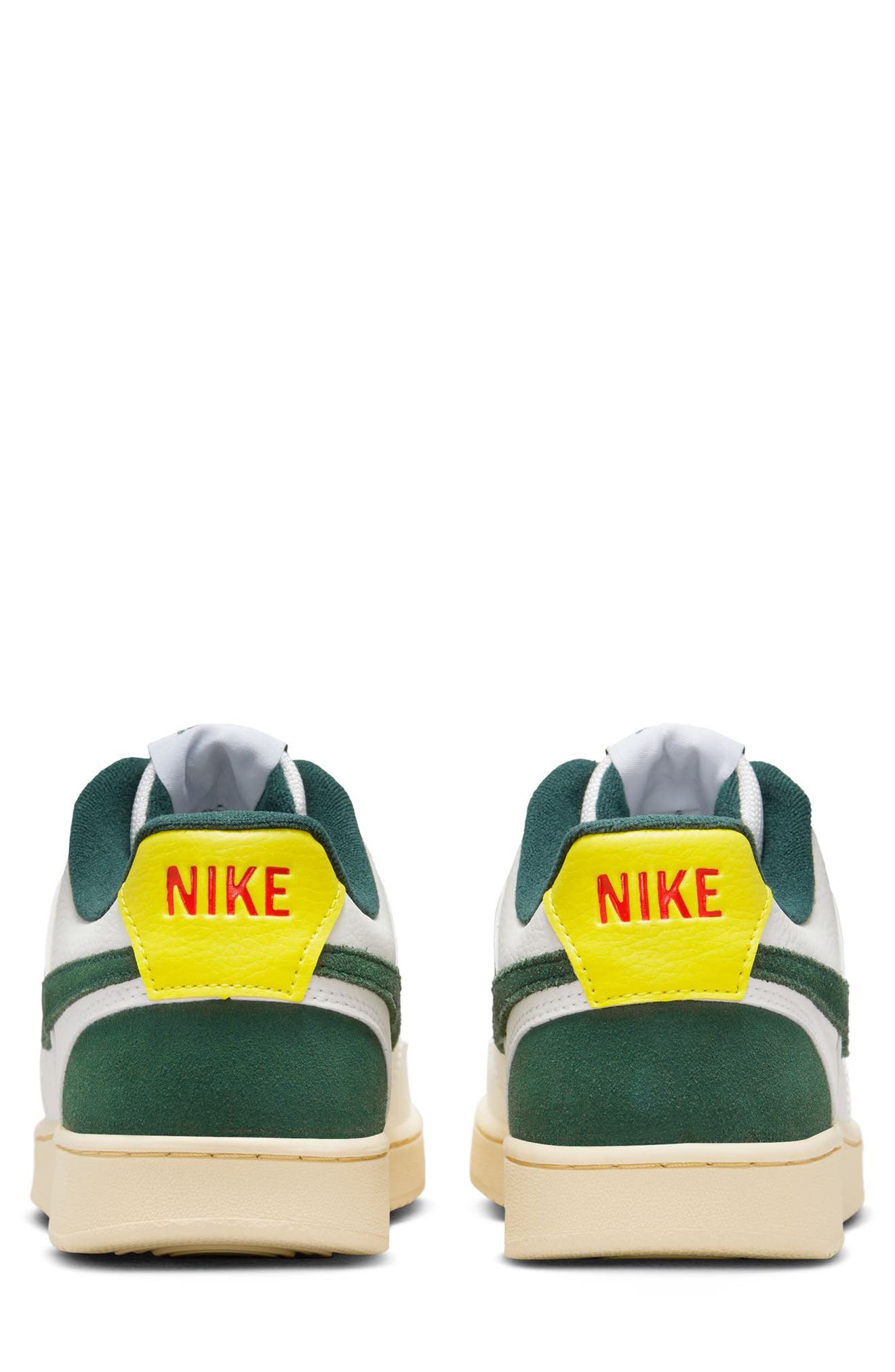 Nike Court Vision Low Sneaker, Alternate, color, Sail/ Pro Green/ Picante Red