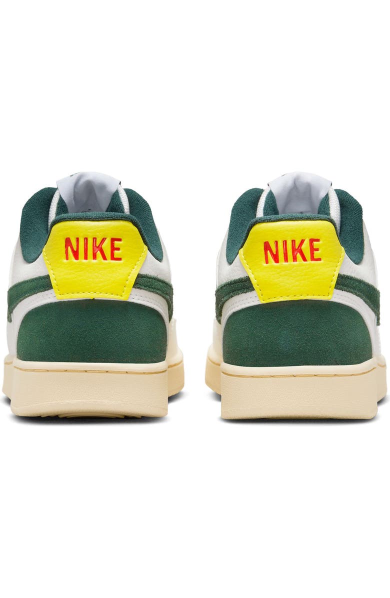 Nike Court Vision Low Sneaker, Alternate, color, Sail/ Pro Green/ Picante Red