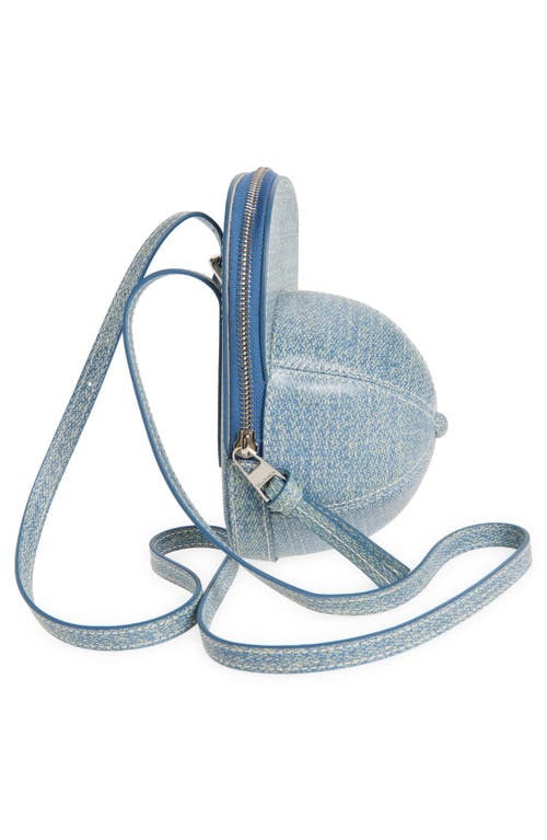 JW ANDERSON JW ANDERSON MEDIUM DENIM PRINT LEATHER CAP CROSSBODY BAG