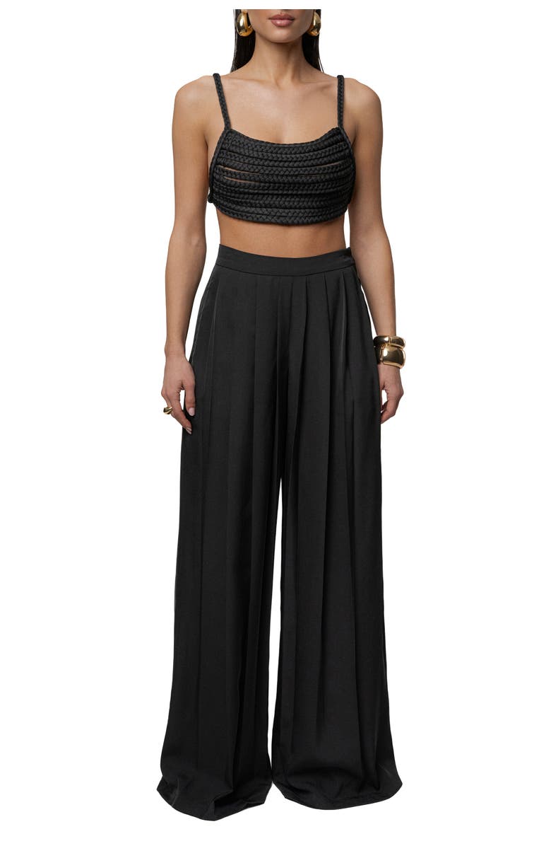 JLUXLABEL Sofie Braided Top, Alternate, color, Black