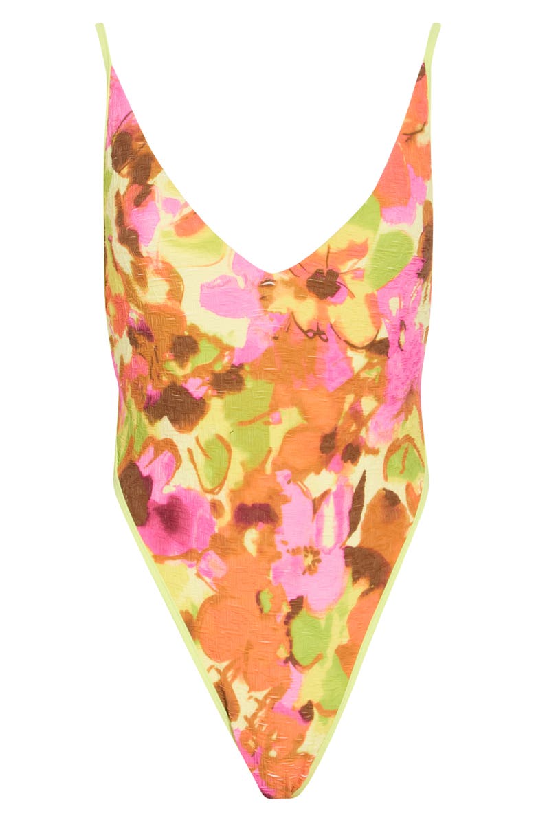 Free People Printed Amber One-Piece Swimsuit, Main, color, Pink Combo