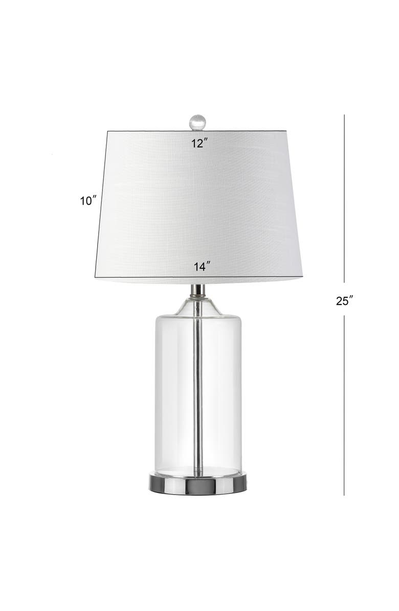 JONATHAN Y Walsh Glass LED Table Lamp, Alternate, color, Clear/Chrome