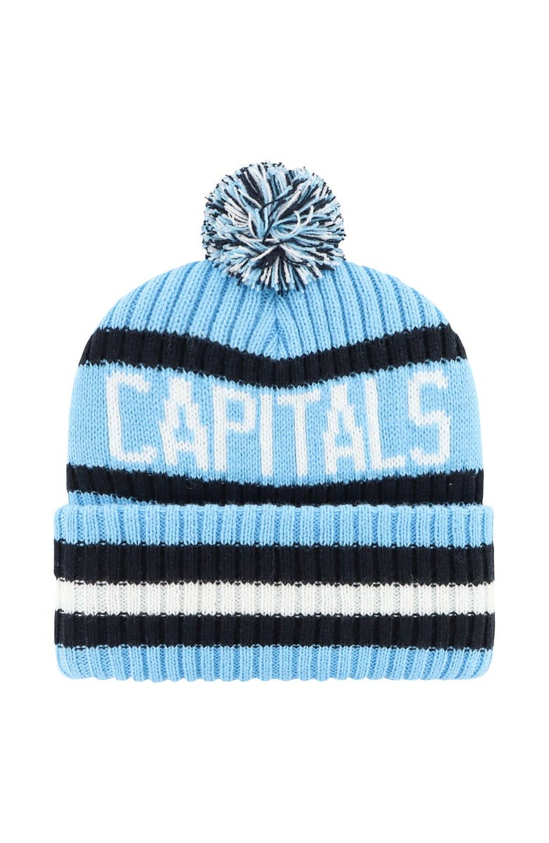 '47 Men's '47 Light Blue Washington Capitals Cherry Blossom Bering Cuffed Knit Hat with Pom, Alternate, color, 