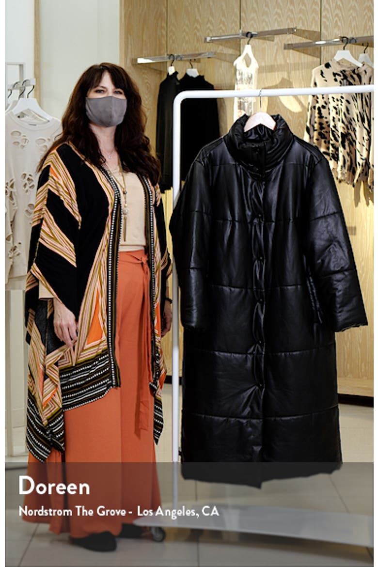 Faux Leather Maxi Puffer Coat video