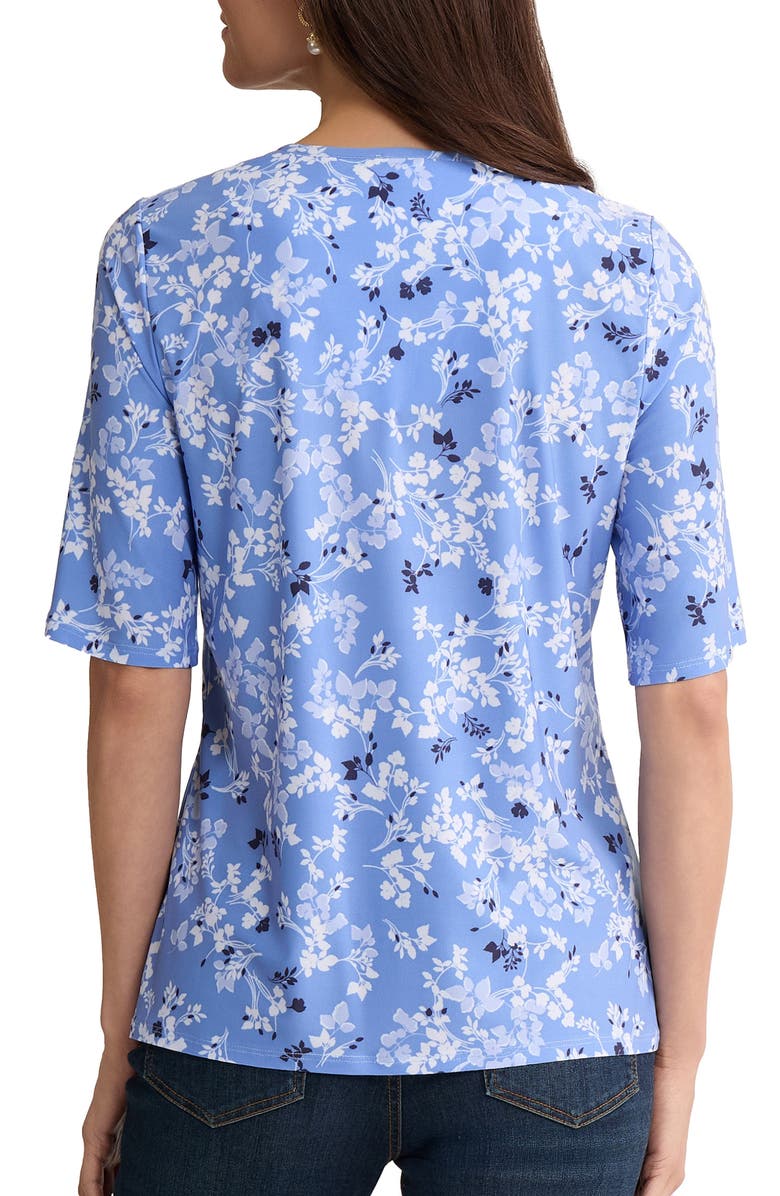 Jones New York Double Keyhole Top, Alternate, color, Blue Horizon Multi