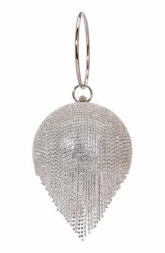 Tear Drop Fringe Rhinestone Clutch