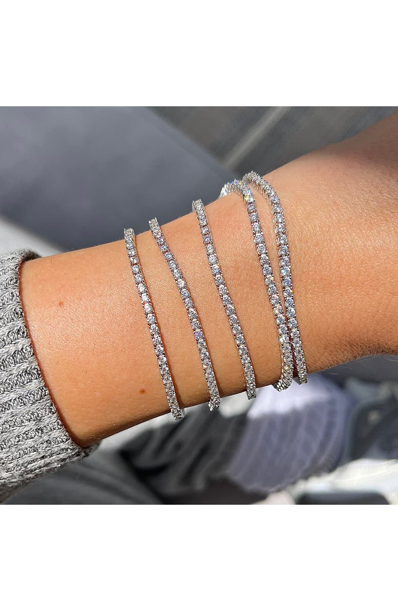 Leni James The Margo 4 Prong 2mm Tennis Bracelet, Alternate, color, Silver