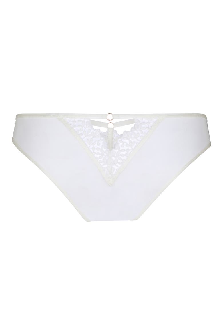 Kristina High Leg Brazilian Briefs, Alternate, color, SNOW WHITE