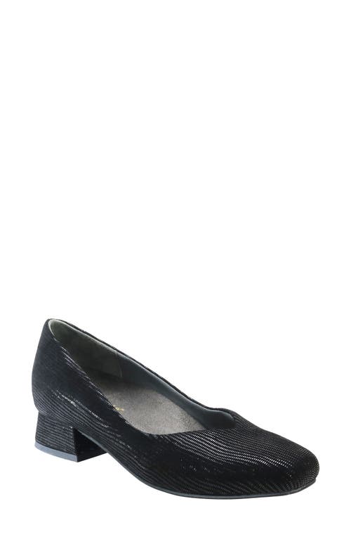 David Tate Freedom Pump in Black Mini Lizard 