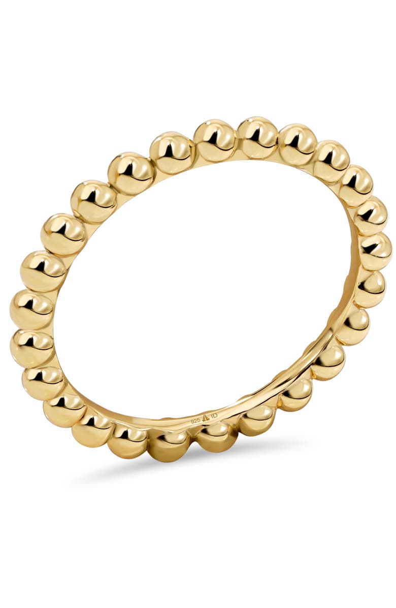 DEVATA Beaded Ball Ring in Gold Plated Sterling Silver, 2mm, Alternate, color, Yellow Gold
