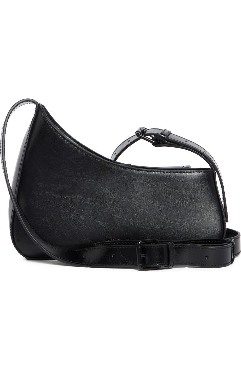 Off-White Jitney Leather Hobo, Alternate, color, Black