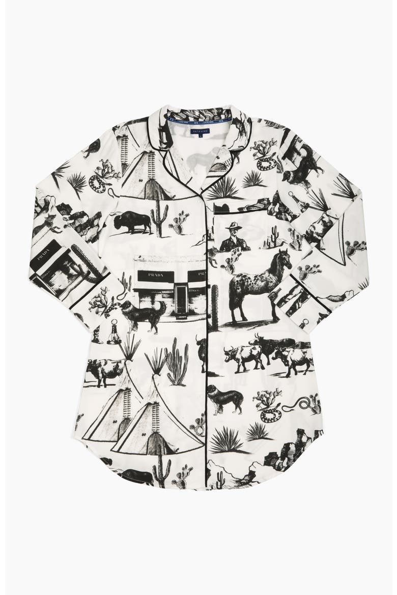 Marfa Toile Sleep Shirt, Alternate, color, White