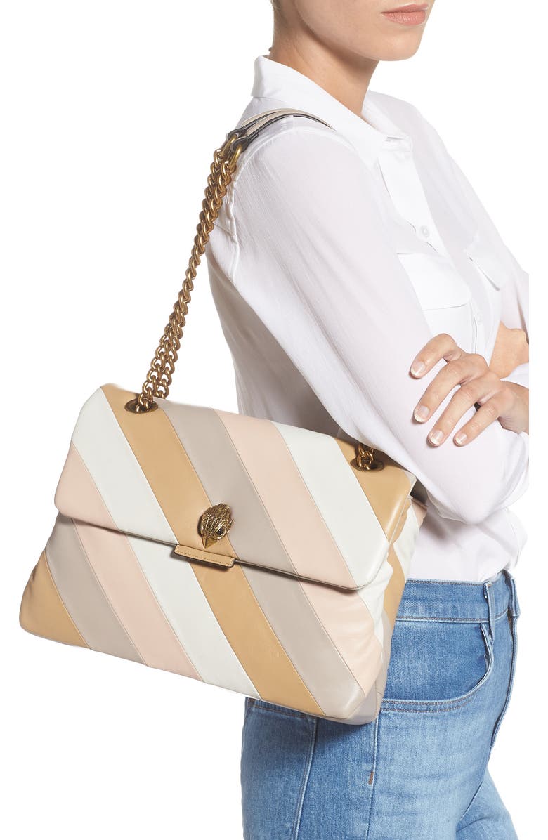 Kurt Geiger London Kensington Stripe Leather Shoulder Bag, Alternate, color,