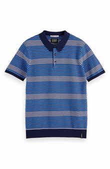 Structured Stripe Cotton Knit Polo