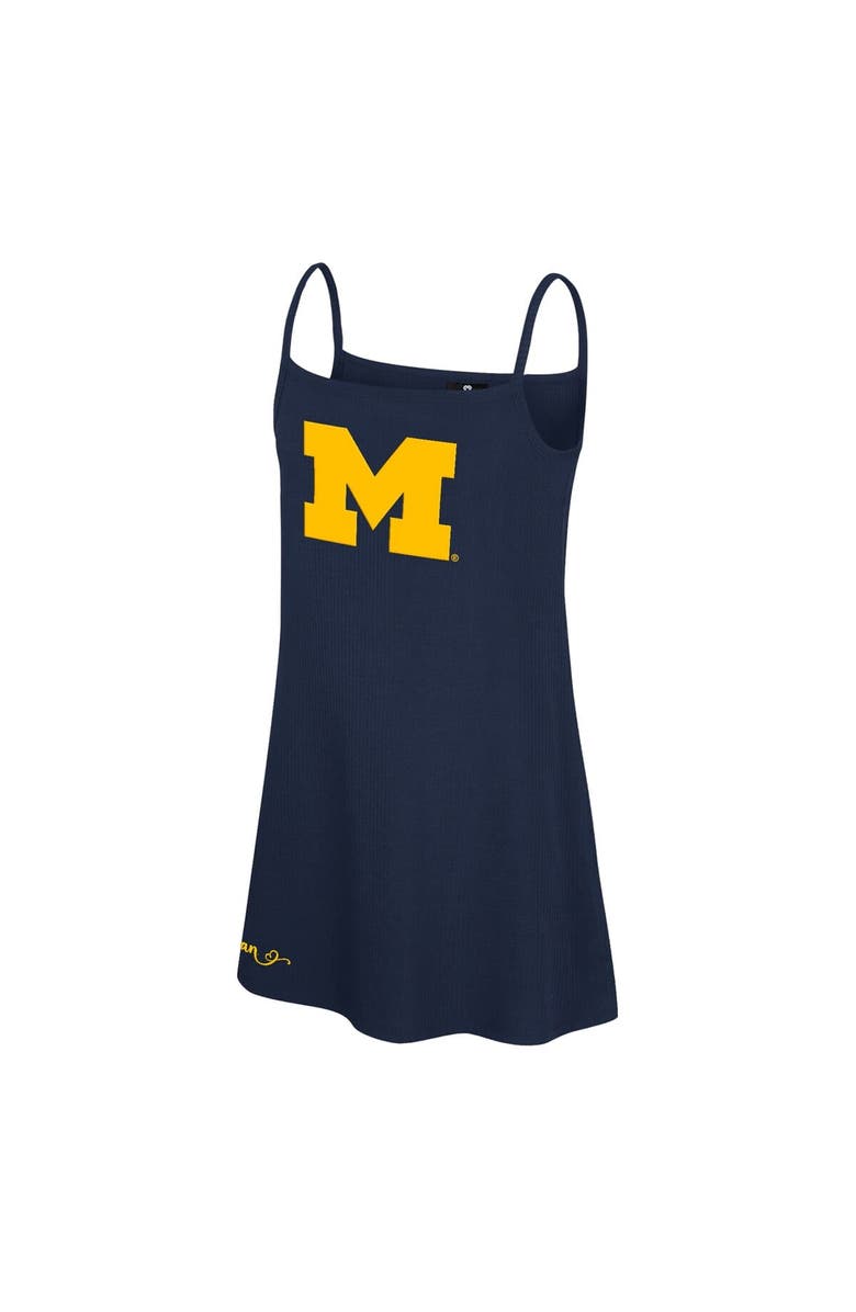 COLOSSEUM Girls Youth Colosseum Navy Michigan Wolverines Brook Tank Dress, Main, color, Navy