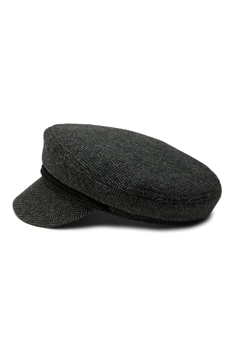 Blair Herringbone Wool Fisherman Cap, Alternate, color, CHARCOAL