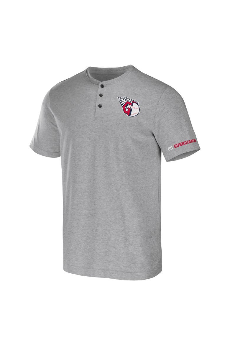 Men's Darius Rucker Collection by Fanatics Heather Gray Cleveland Guardians Henley T-Shirt, Alternate, color, Heather Gray
