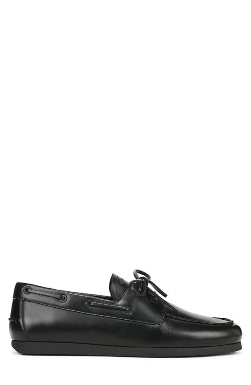 Vince Men's Marin Leather Boat Shoes In Black
