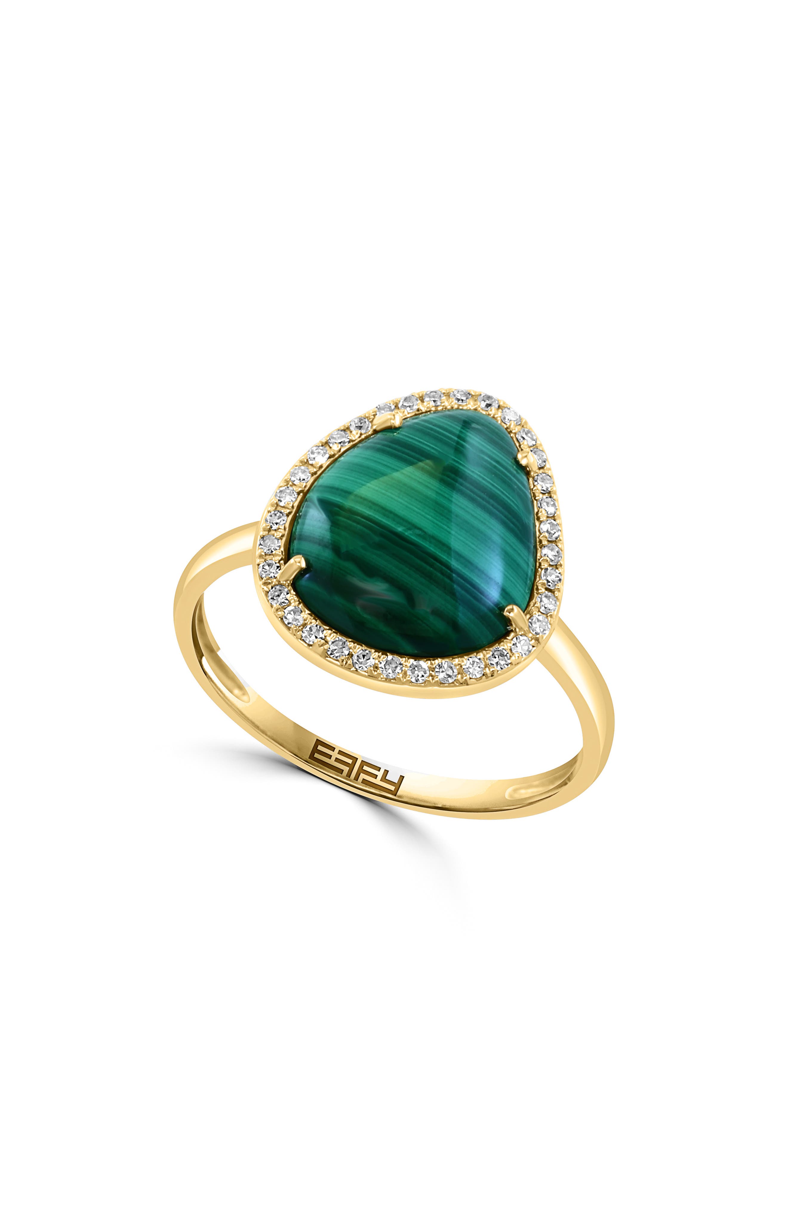 EFFY Malachite & Diamond Ring - 0.13ct.