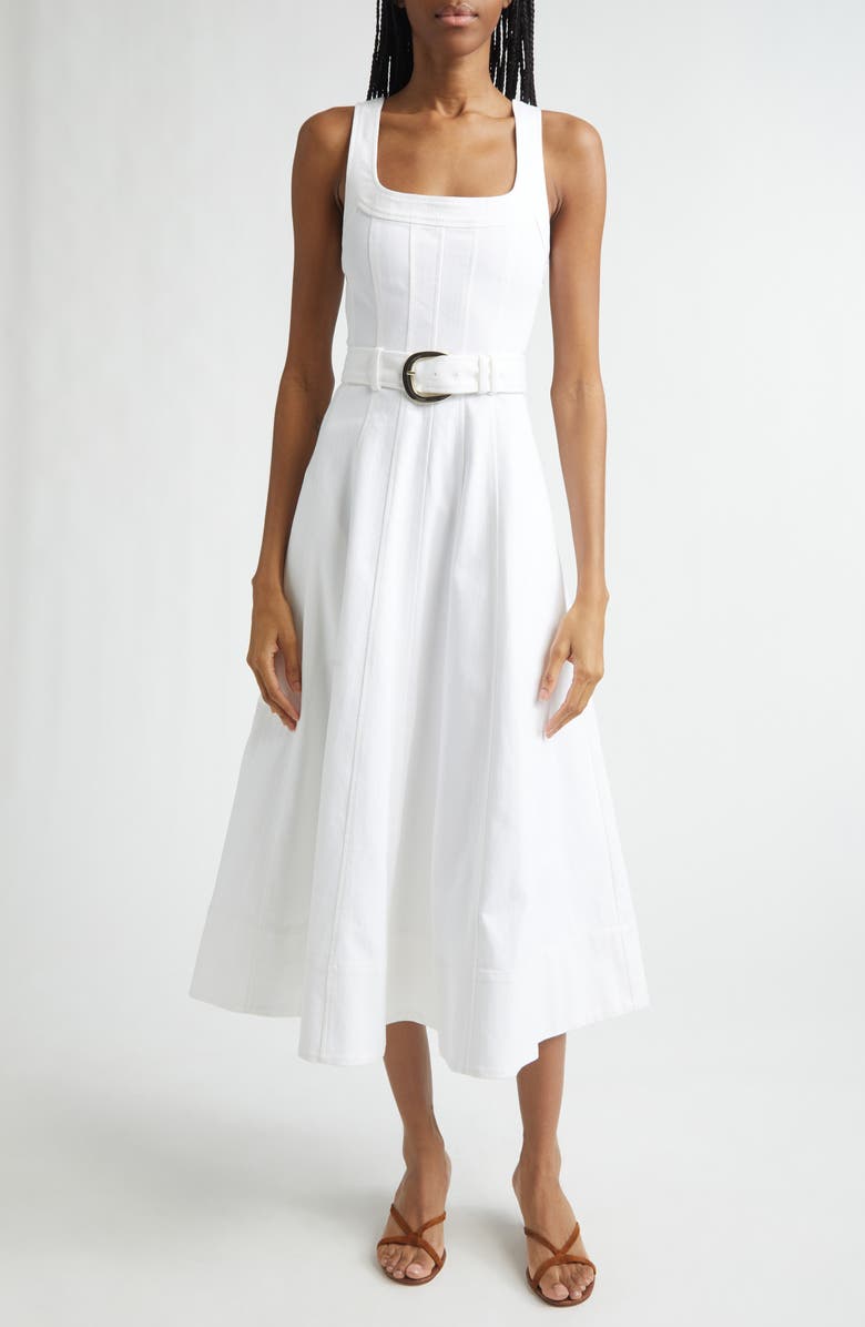 Cinq à Sept Cambree White Denim Dress, Main, color, White