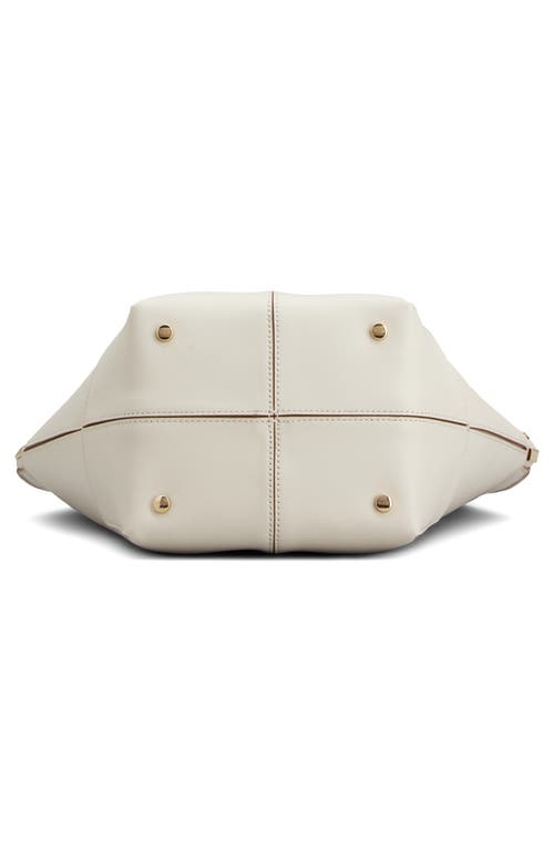 Tod's Small Sacca Leather Bucket Bag In Bianco Calce