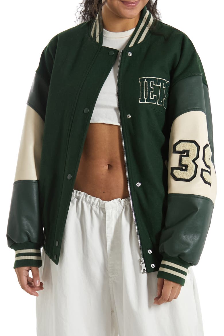 Varsity Jacket, Main, color, GREEN