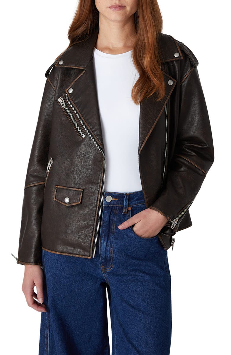 BLANKNYC Faux Leather Moto Jacket, Main, color, In Between