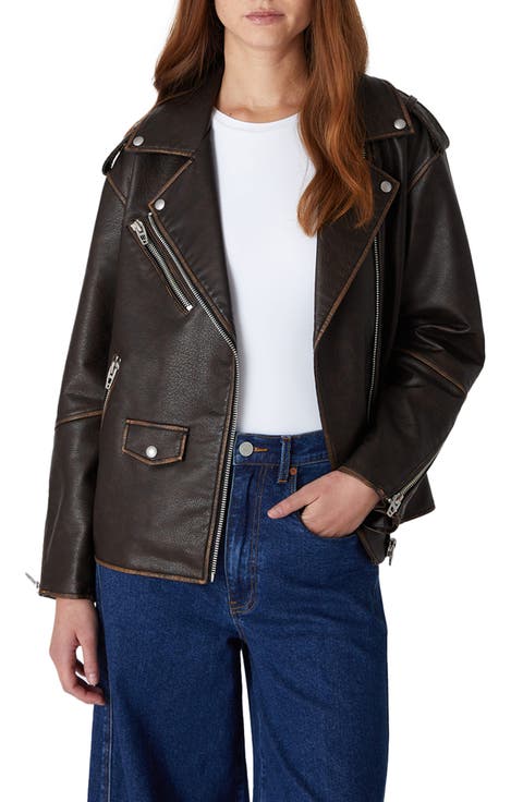 Faux Leather Moto Jacket