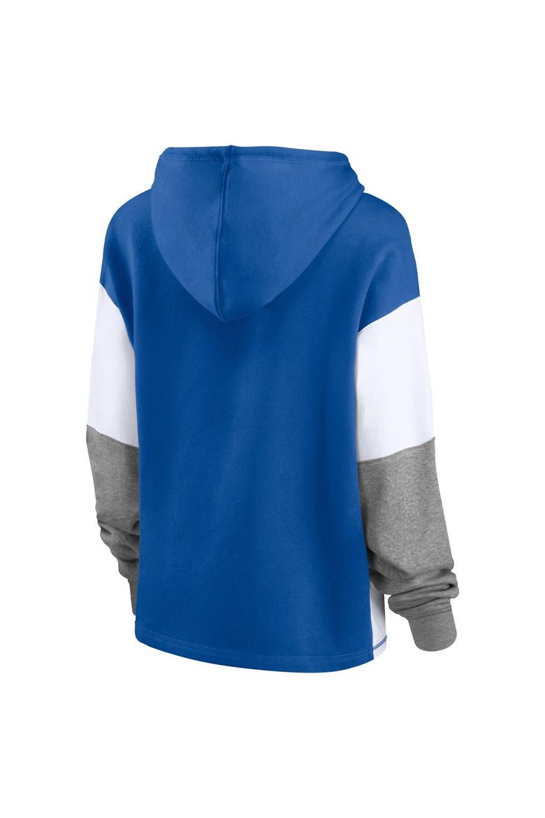 Women's Fanatics Branded Royal/White Florida Gators Play It Safe Colorblock Pullover Hoodie, Alternate, color, Royal